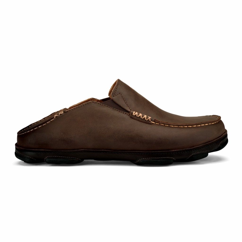 Olukai Men's Moloa Slip On Shoe - Dark Wood / Dark Java US487-625